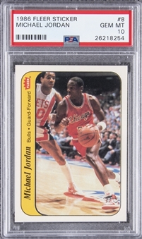 1986-87 Fleer Stickers #8 Michael Jordan Rookie Card – PSA GEM MT 10